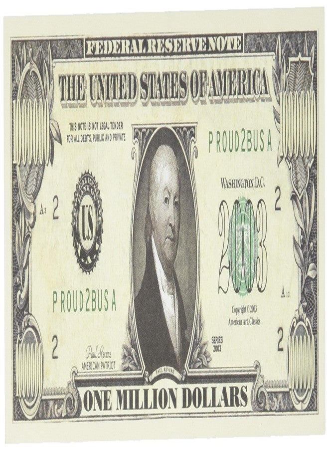 American Art Classics 100 Count Banded Paul Revere Patriot Million Dollar Bills - Image 3